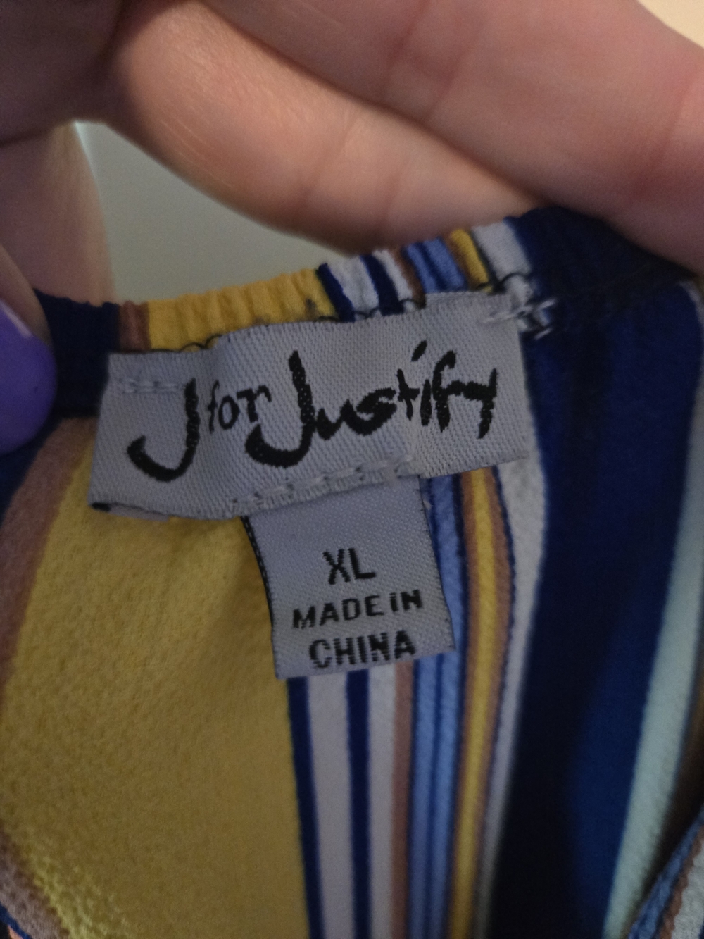 J for Justify Multicolor Striped Sleeveless Jumpsuit - Navy, Mustard & White - Picture 4 of 5